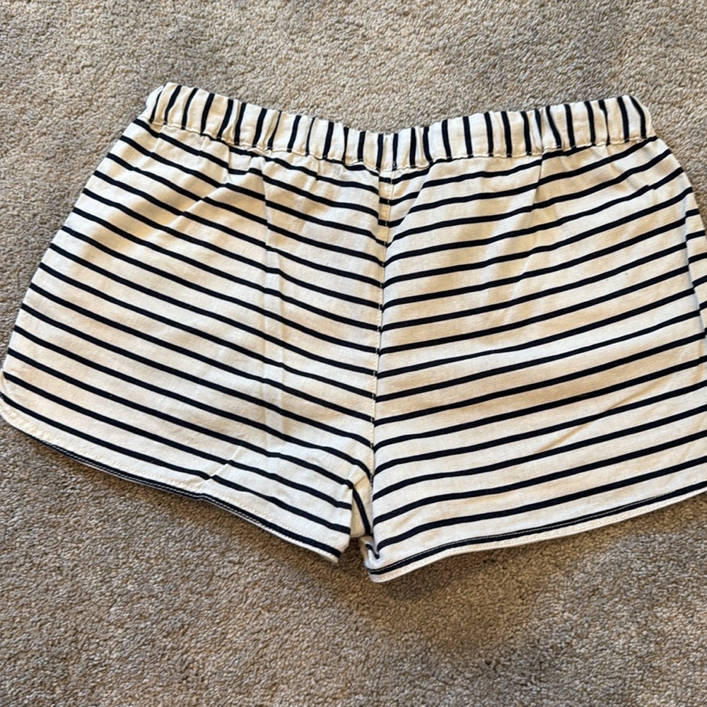 Cream and navy striped shorts - Picture 4 of 5